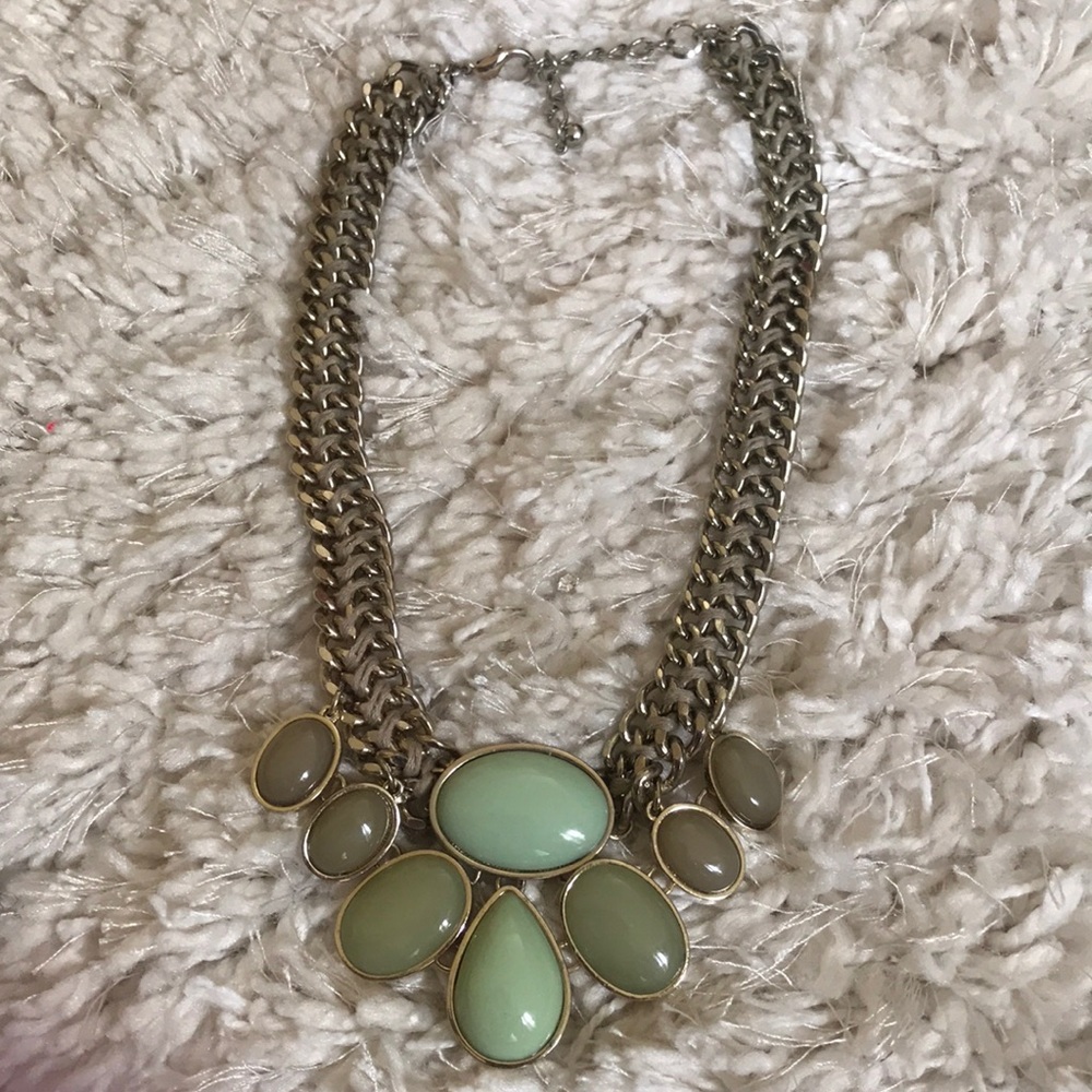 Gold and Greens Statement Necklace